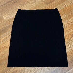 Grace Knit Dressing black ribbed pencil mini skirt. Size L.